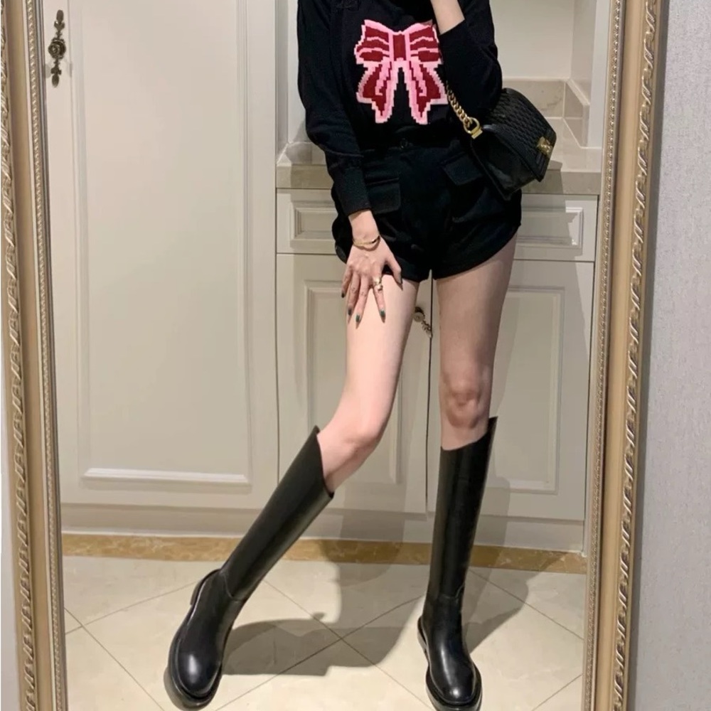 Jil Sander Asymmetrical Knee High Boots